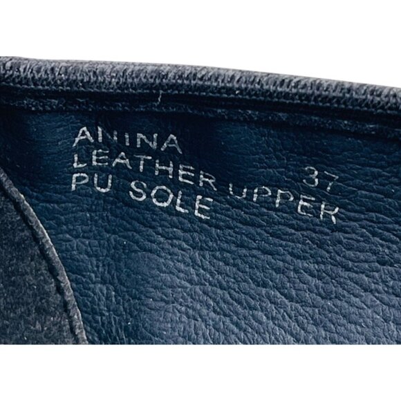 Fly Flot Womens Black Croc Leather Upper Flats Size 37 - Picture 4 of 4